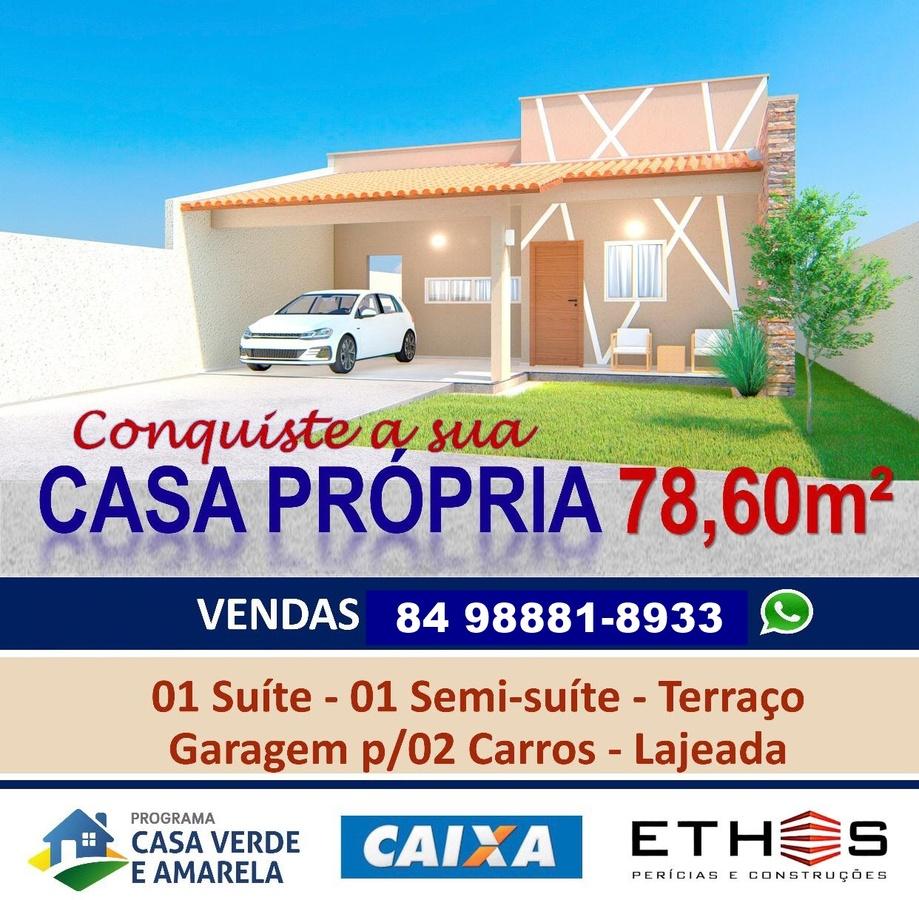 Casa para Venda, São Gonçalo do Amarante / RN, bairro Lot. Jardim Petrópolis, 2 dormitórios, sendo 1 suíte, 1 banheiro, 2 vagas de garagem, área construída 78,60 m² Casa para Venda, São Gonçalo do Amarante / RN, bairro Lot. Jardim Petrópolis, 2 dormitórios, sendo 1 suíte, 1 banheiro, 2 vagas de garagem, área construída 78,60 m²